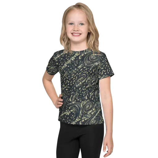 Inkstorm Paisley on a Kids Crew Neck T-Shirt