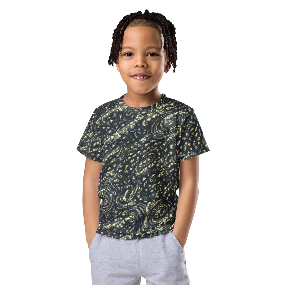 Inkstorm Paisley on Kids Crew Neck T-Shirt — Front