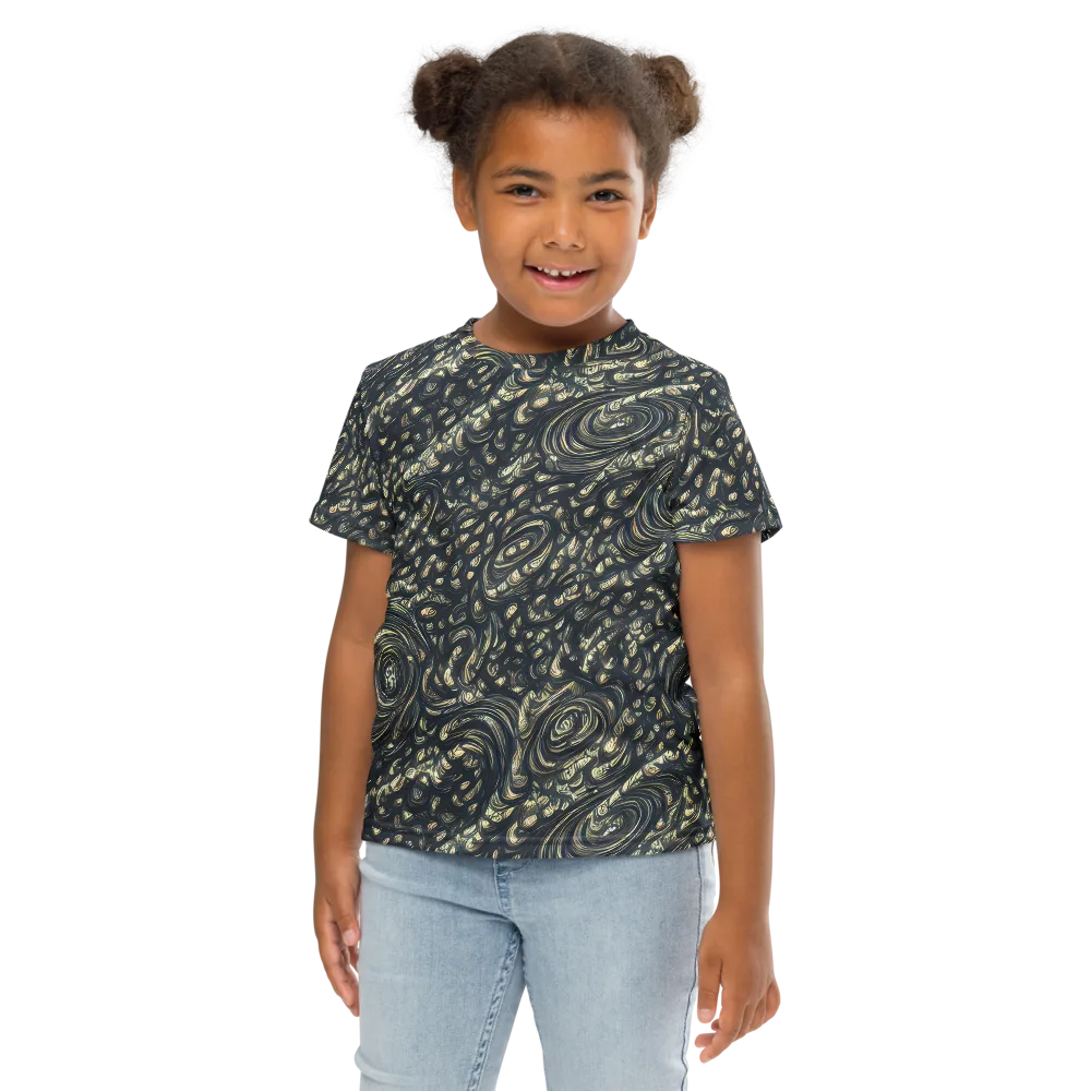 Inkstorm Paisley on Kids Crew Neck T-Shirt — Front