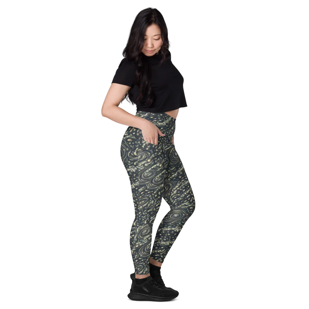 Inkstorm Paisley on Leggings with Pockets — Right