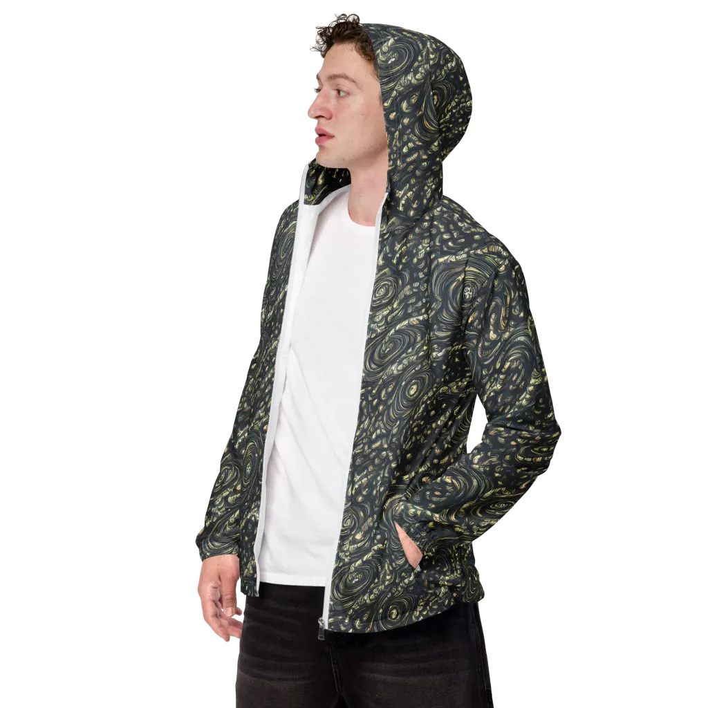 Inkstorm Paisley on Men's Windbreaker — Left Front