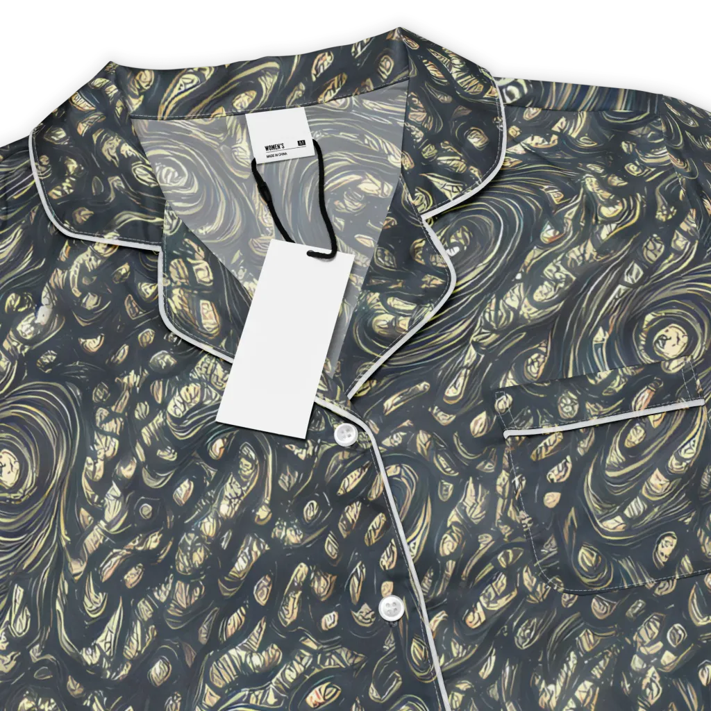 Inkstorm Paisley on Women's Short Sleeve Pajama Top — Product details