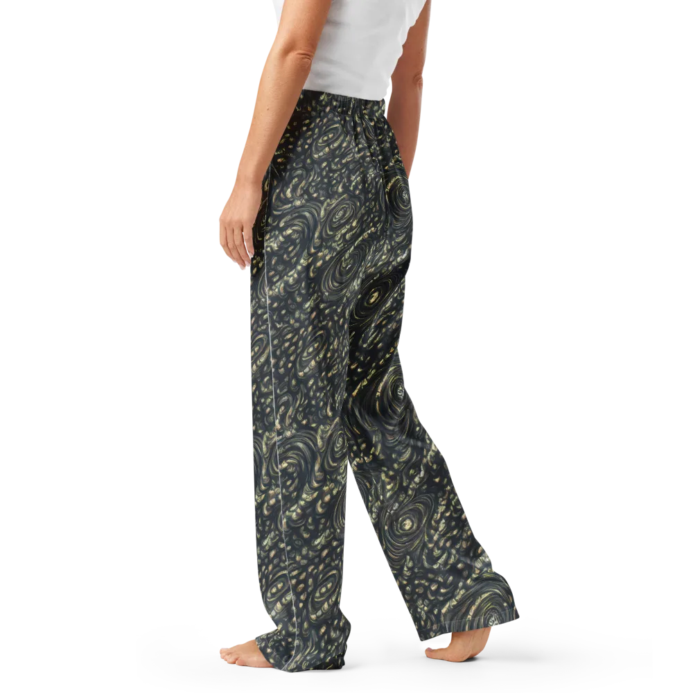 Inkstorm Paisley on Women's Pajama Pants — Left