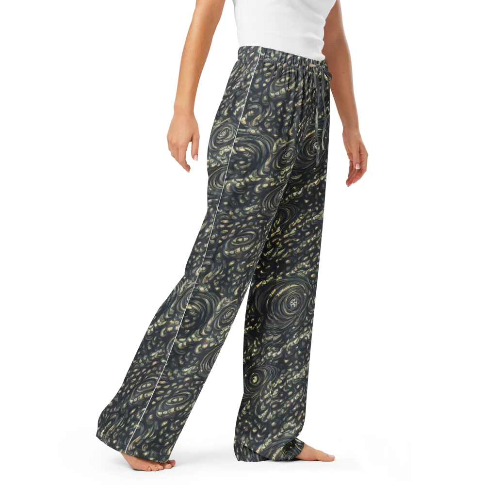 Inkstorm Paisley on Women's Pajama Pants — Right Front