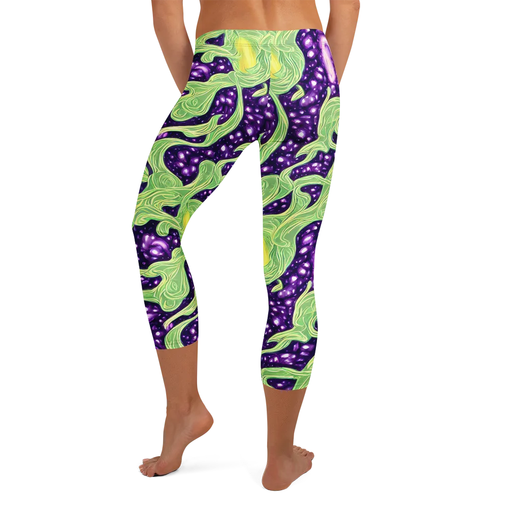 Amethyst Vine on Capri Leggings — Back