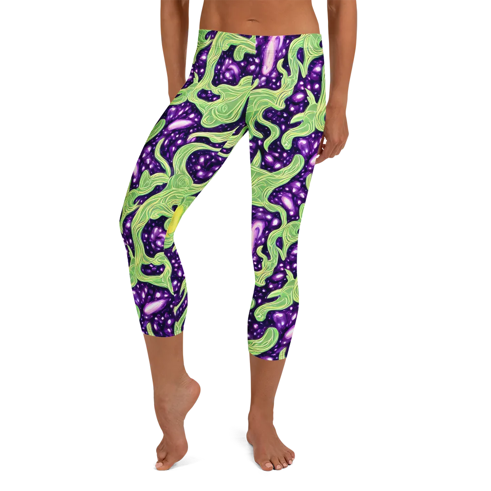 Amethyst Vine on Capri Leggings — Front