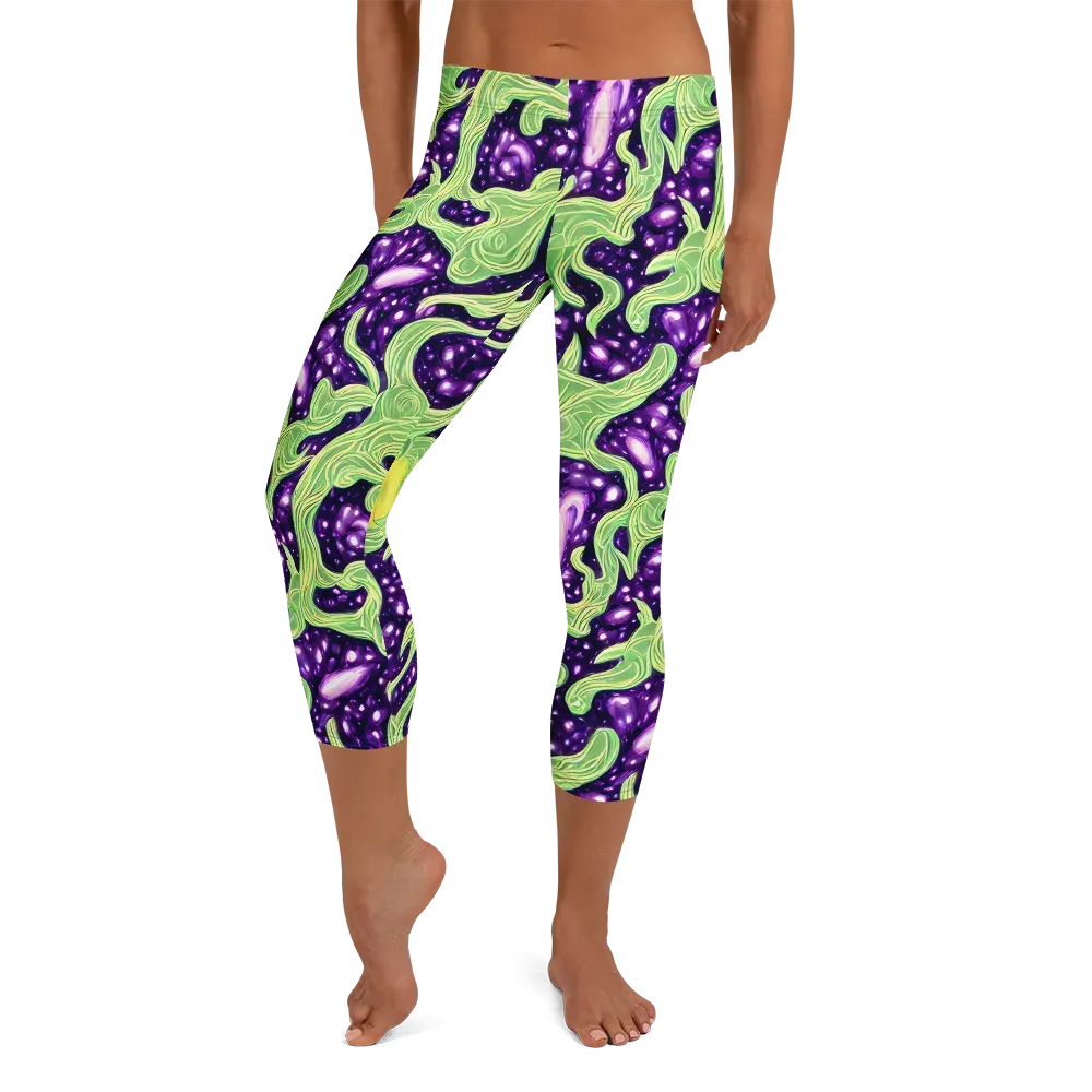 Amethyst Vine on Capri Leggings — Front