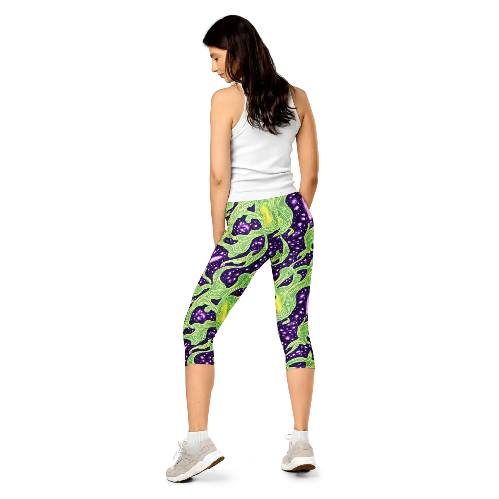 Amethyst Vine on Capri Leggings — Back