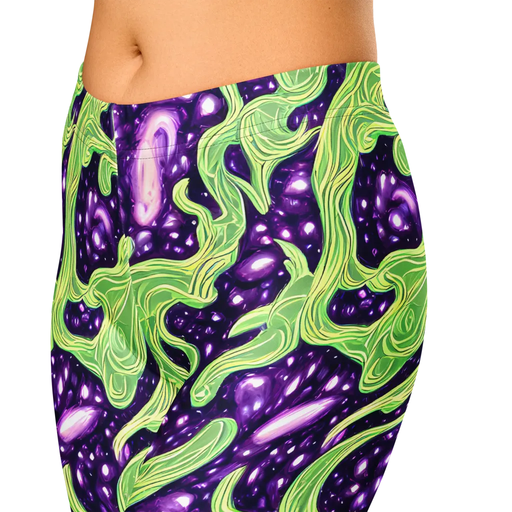 Amethyst Vine on Capri Leggings — Zoomed-in