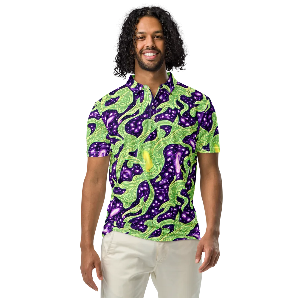 Amethyst Vine on Men's Slim Fit Polo Shirt — Front