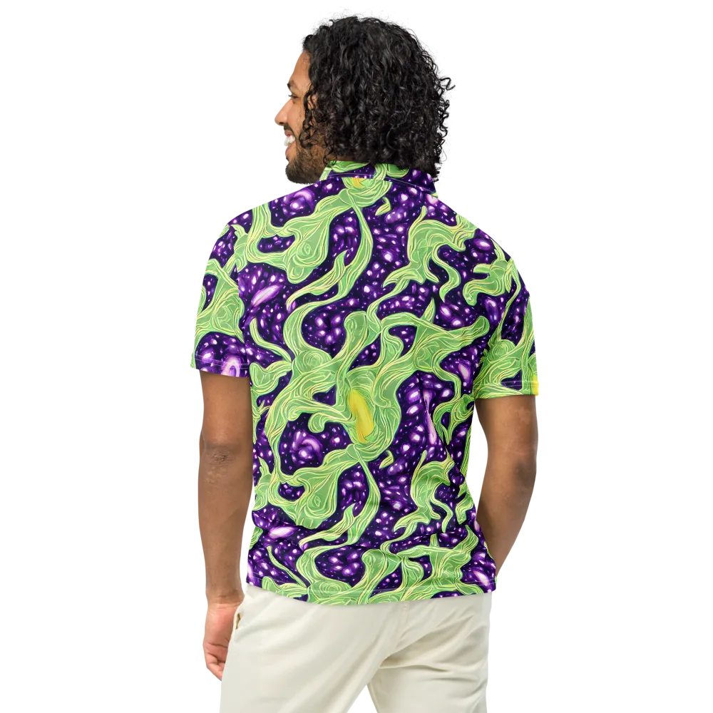 Amethyst Vine on Men's Slim Fit Polo Shirt — Back