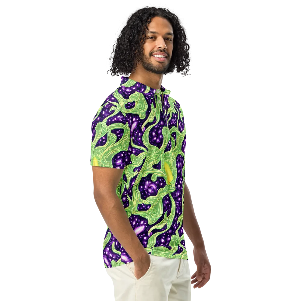 Amethyst Vine on Men's Slim Fit Polo Shirt — Right Front