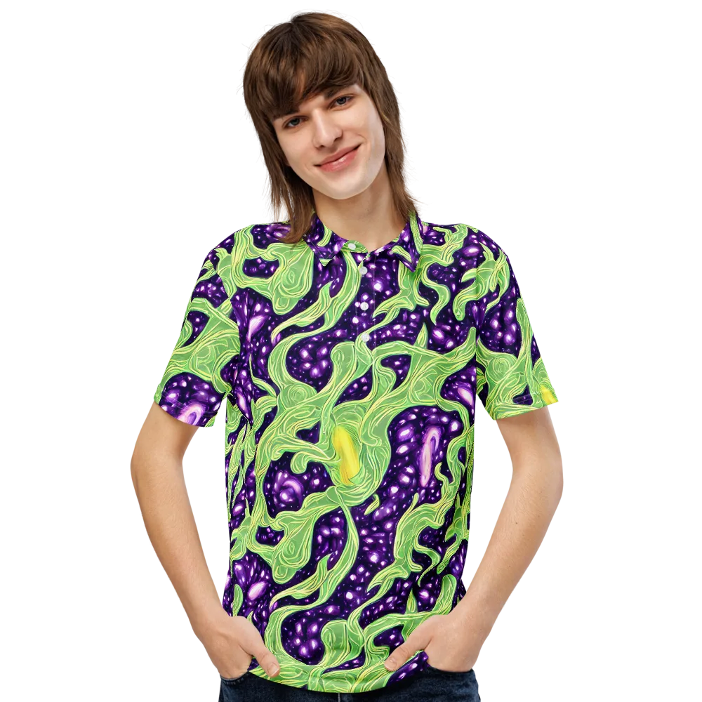 Amethyst Vine on Men's Slim Fit Polo Shirt — Front