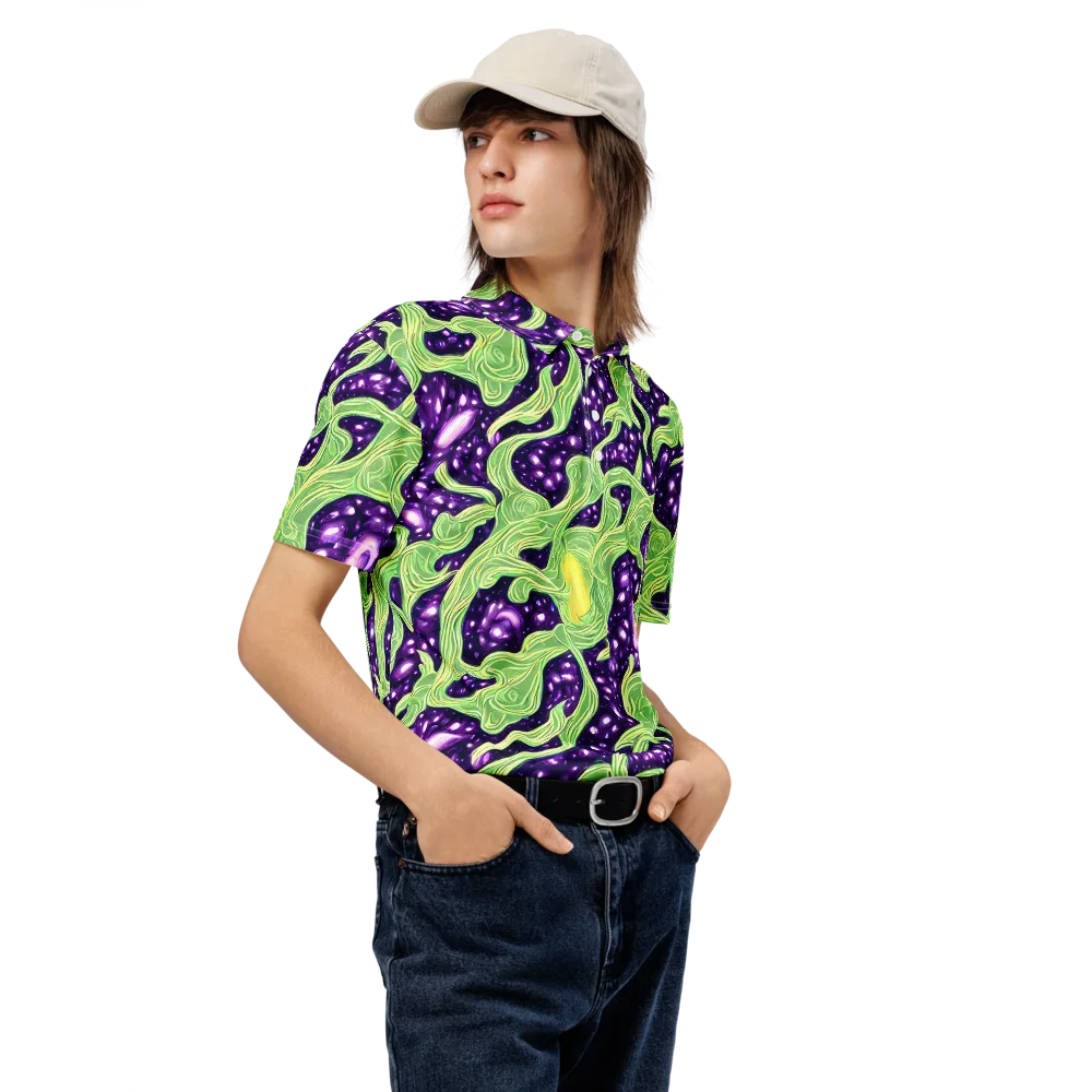 Amethyst Vine on Men's Slim Fit Polo Shirt — Right Front