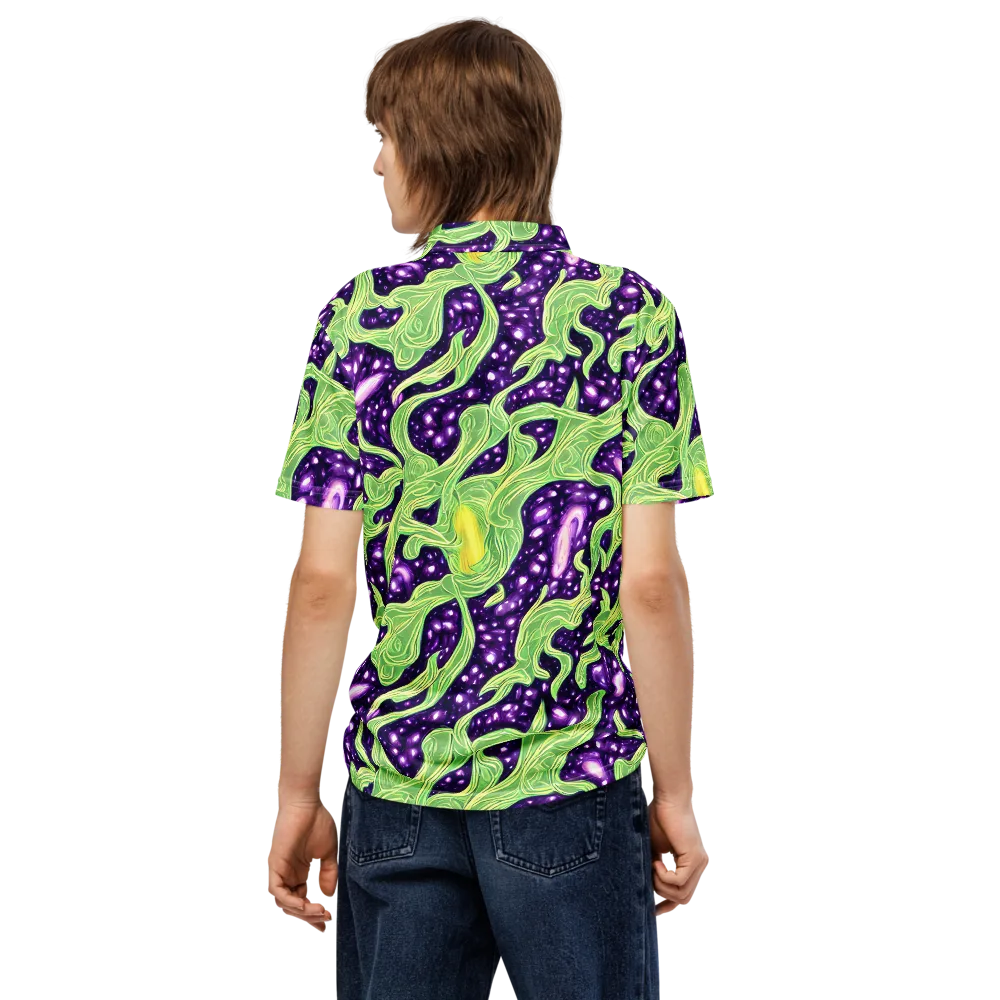 Amethyst Vine on Men's Slim Fit Polo Shirt — Back