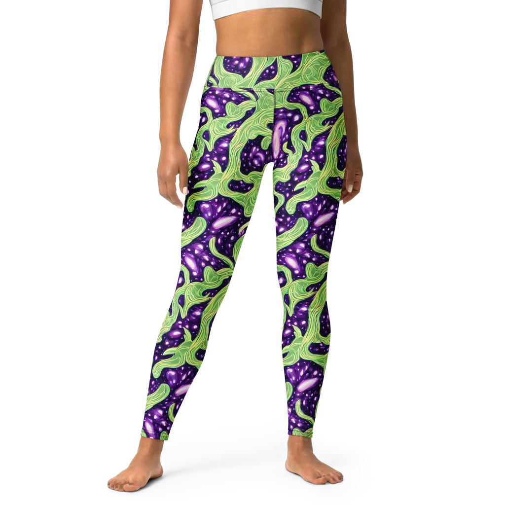 Amethyst Vine on Yoga Leggings — Front