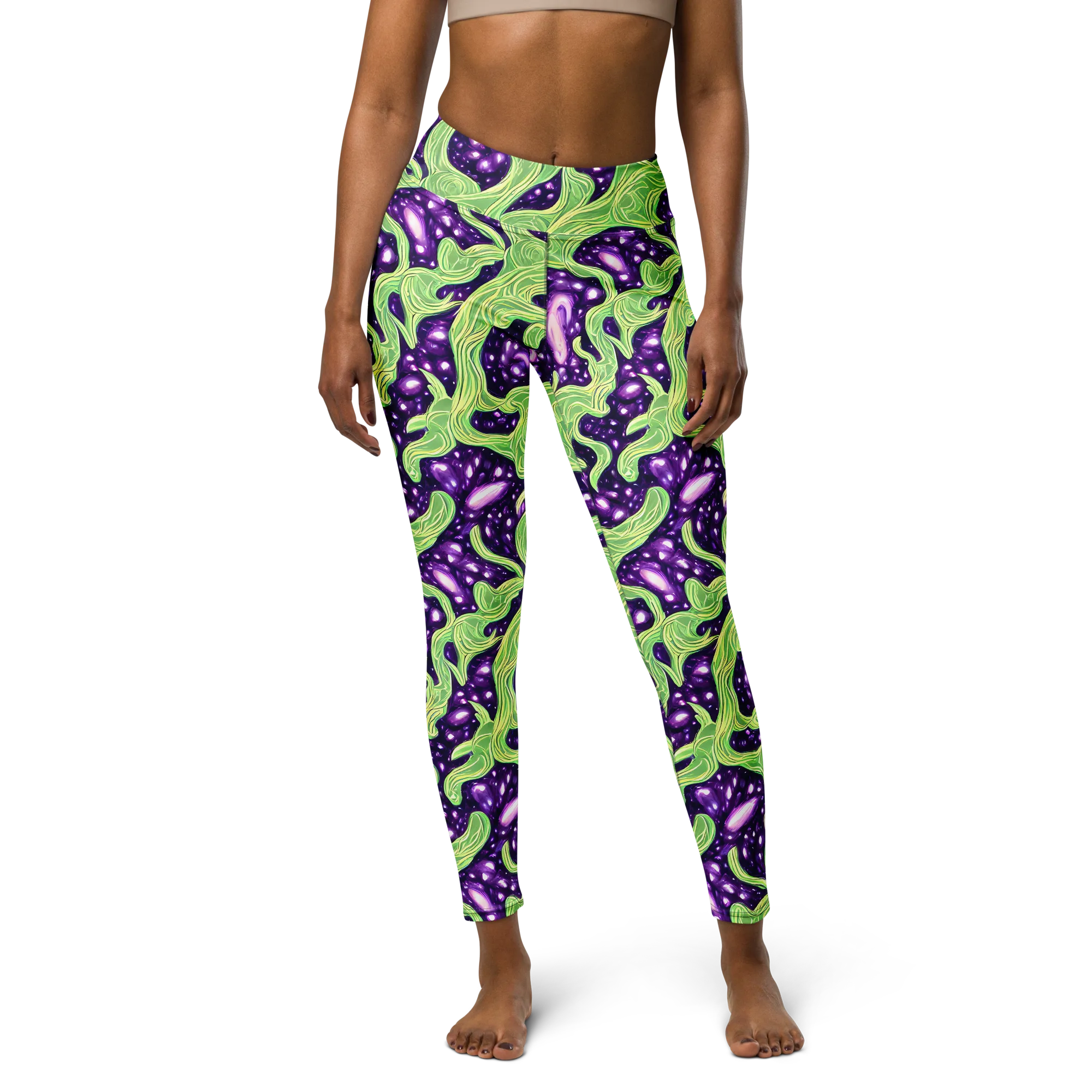 Amethyst Vine on Yoga Leggings — Front