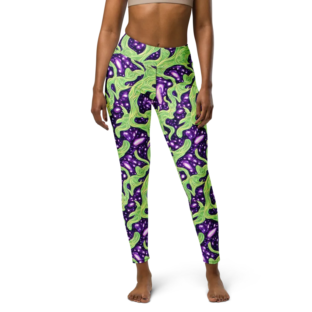 Amethyst Vine on Yoga Leggings — Front