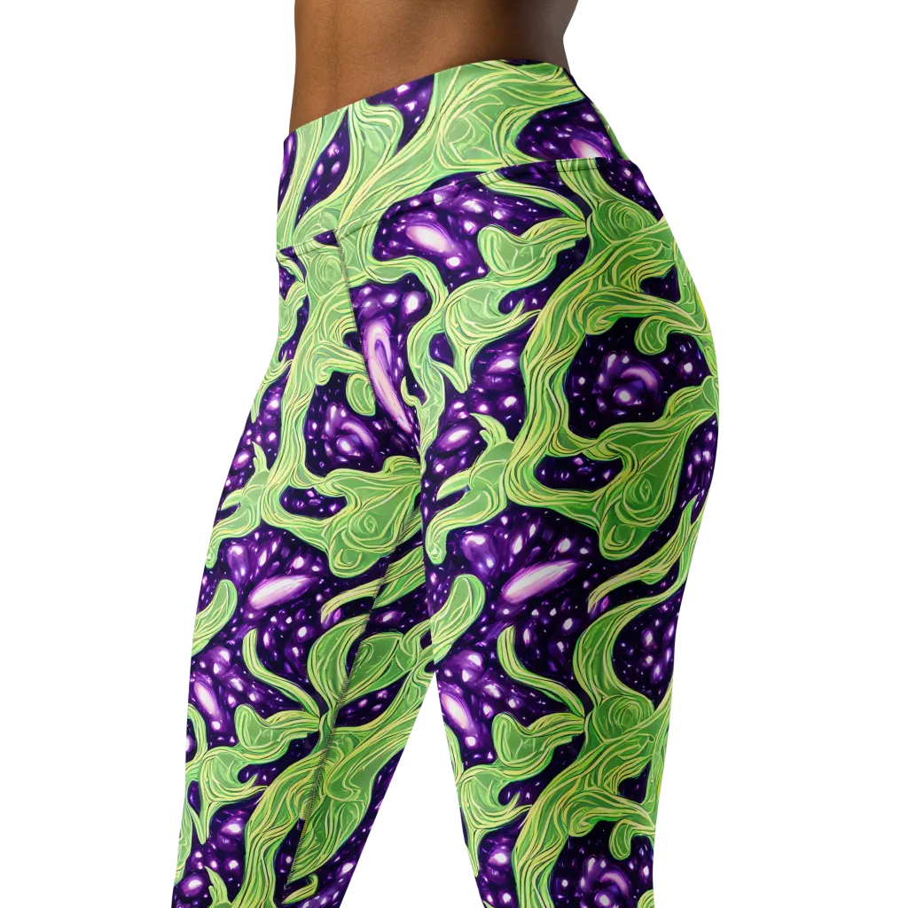 Amethyst Vine on Yoga Leggings — Left Front