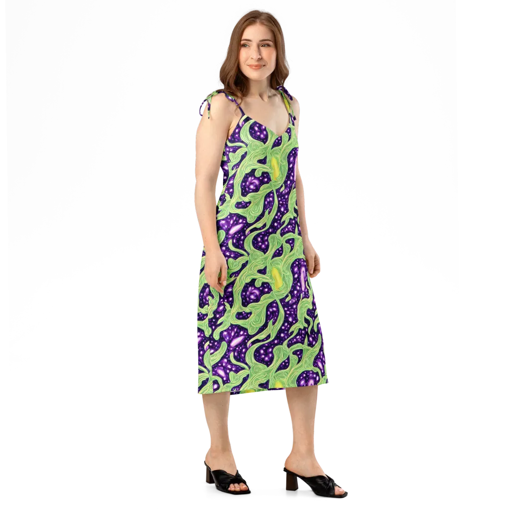 Amethyst Vine on Slip Dress — Right Front