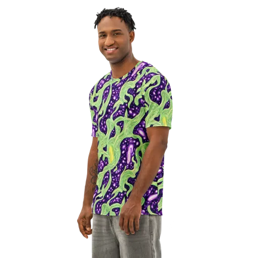Amethyst Vine on a Men's Cotton Crew Neck T-Shirt