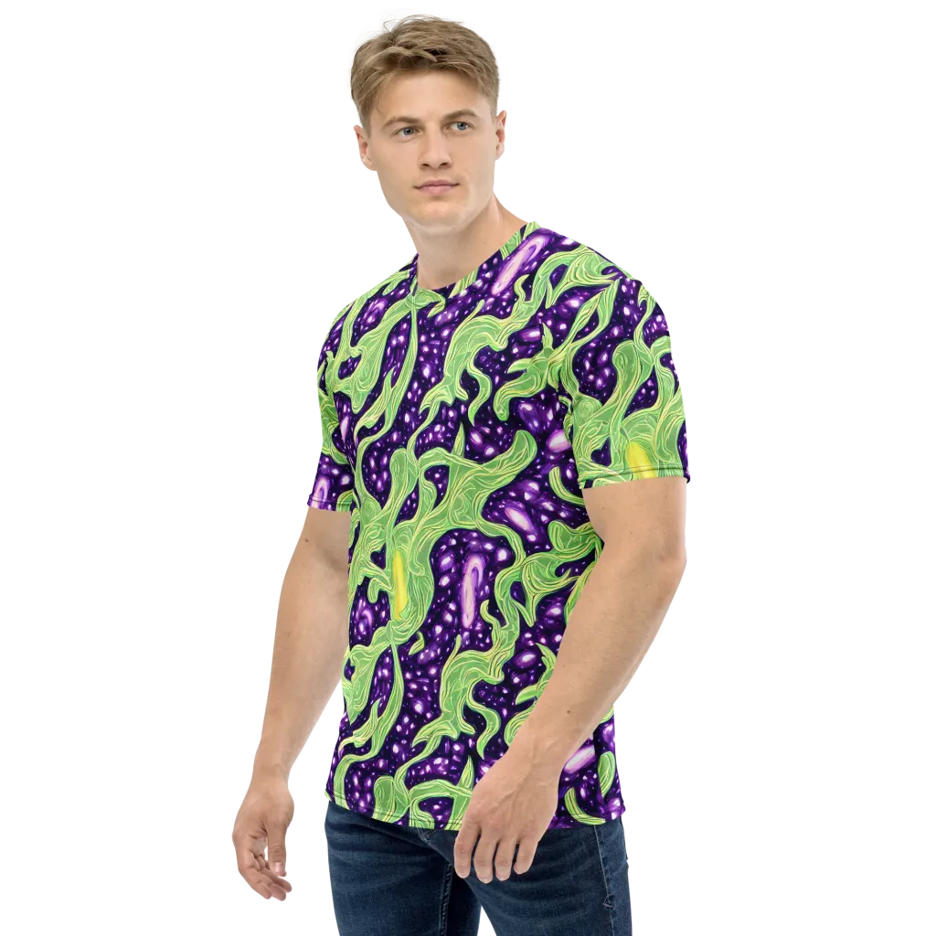 Amethyst Vine on Men's Crew Neck T-Shirt — Left