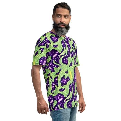 Amethyst Vine on a Men's Crew Neck T-Shirt