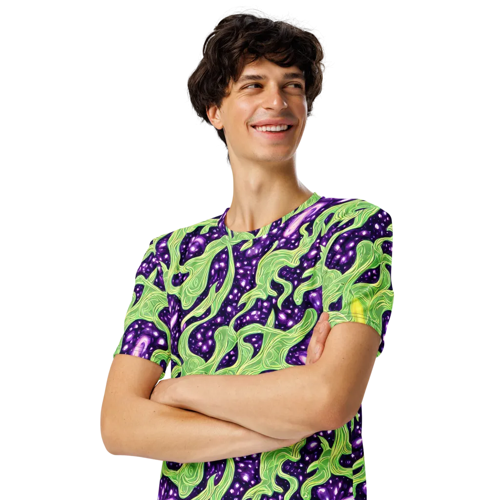 Amethyst Vine on Men's Crew Neck T-Shirt — Left Front