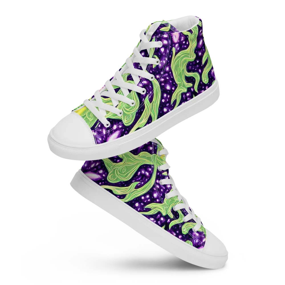 Amethyst Vine on Men's High Top Canvas Shoes — Front