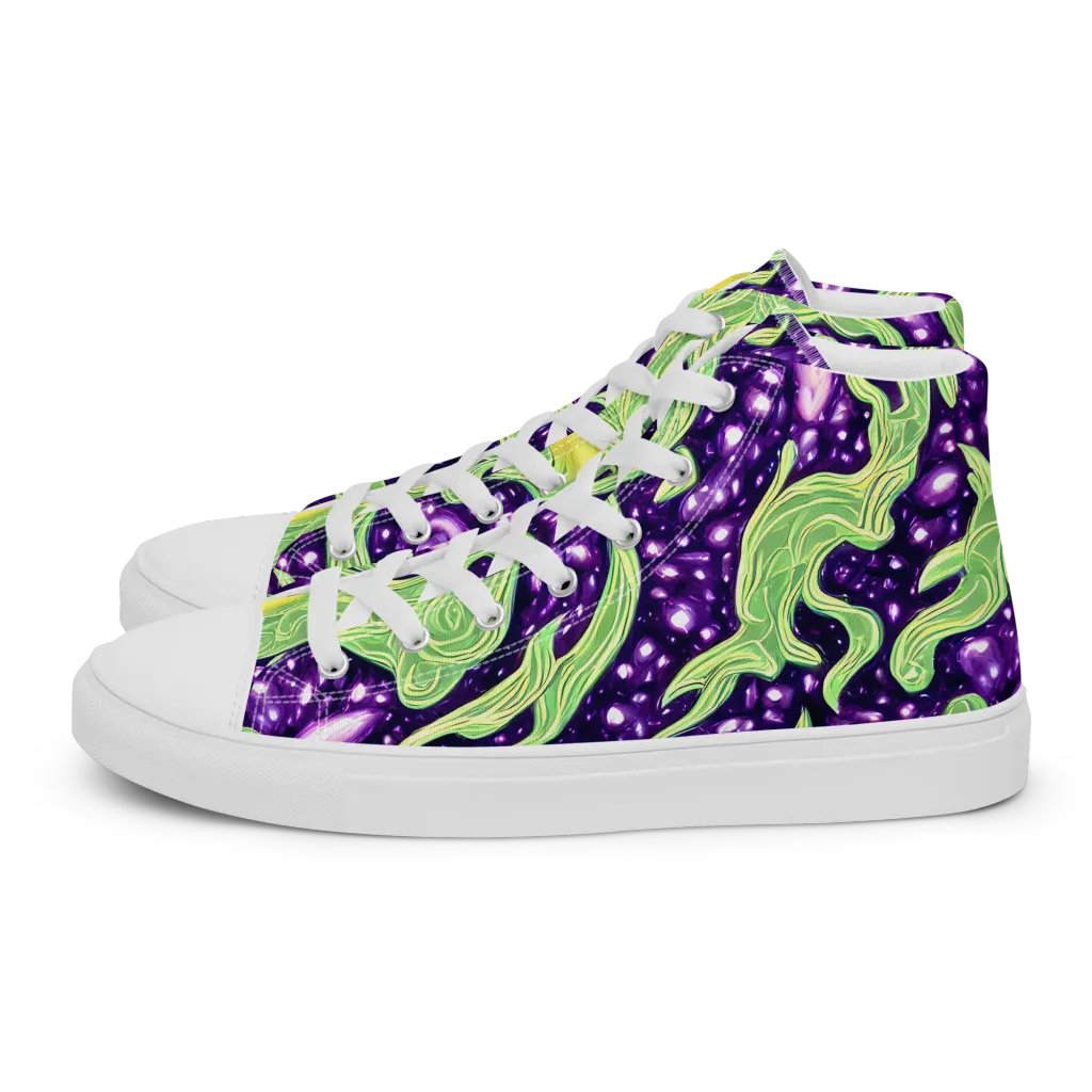 Amethyst Vine on Women's High Top Canvas Shoes — Left