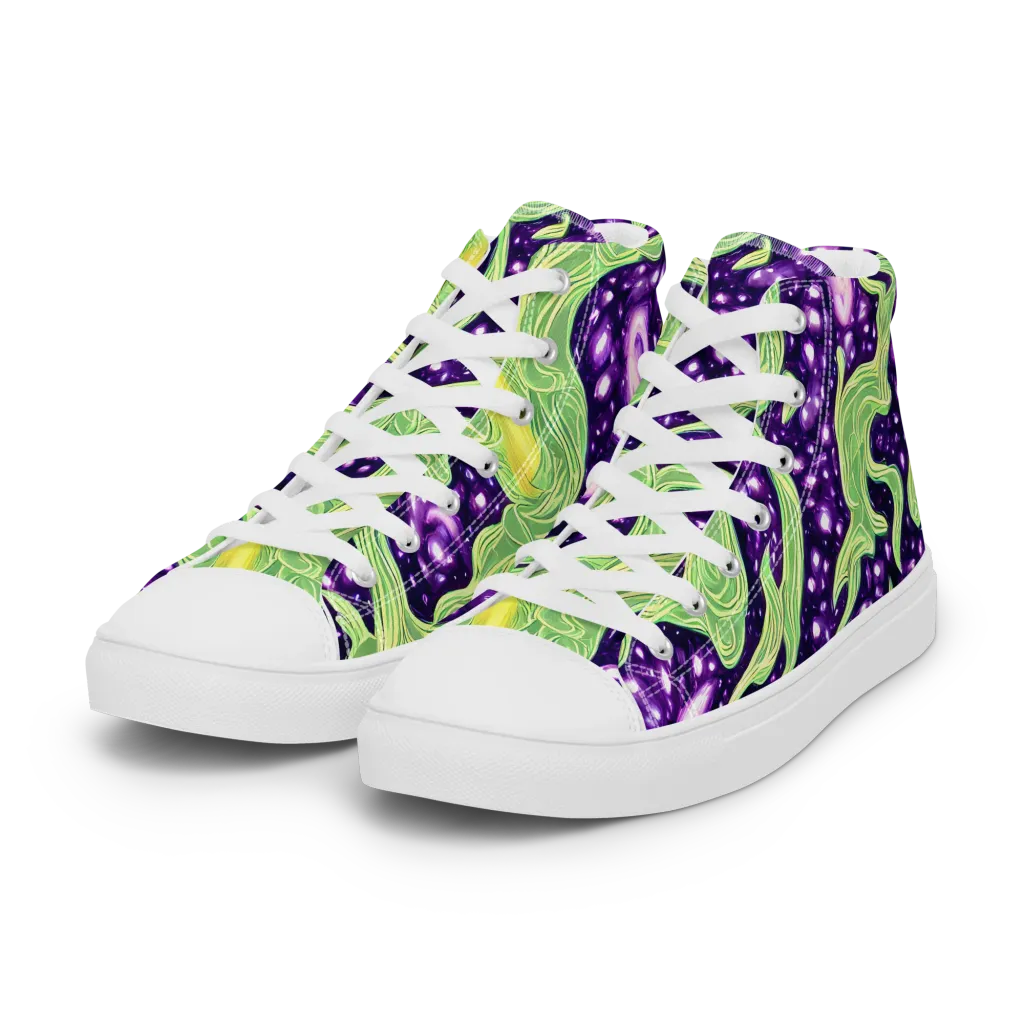 Amethyst Vine on Women's High Top Canvas Shoes — Left Front