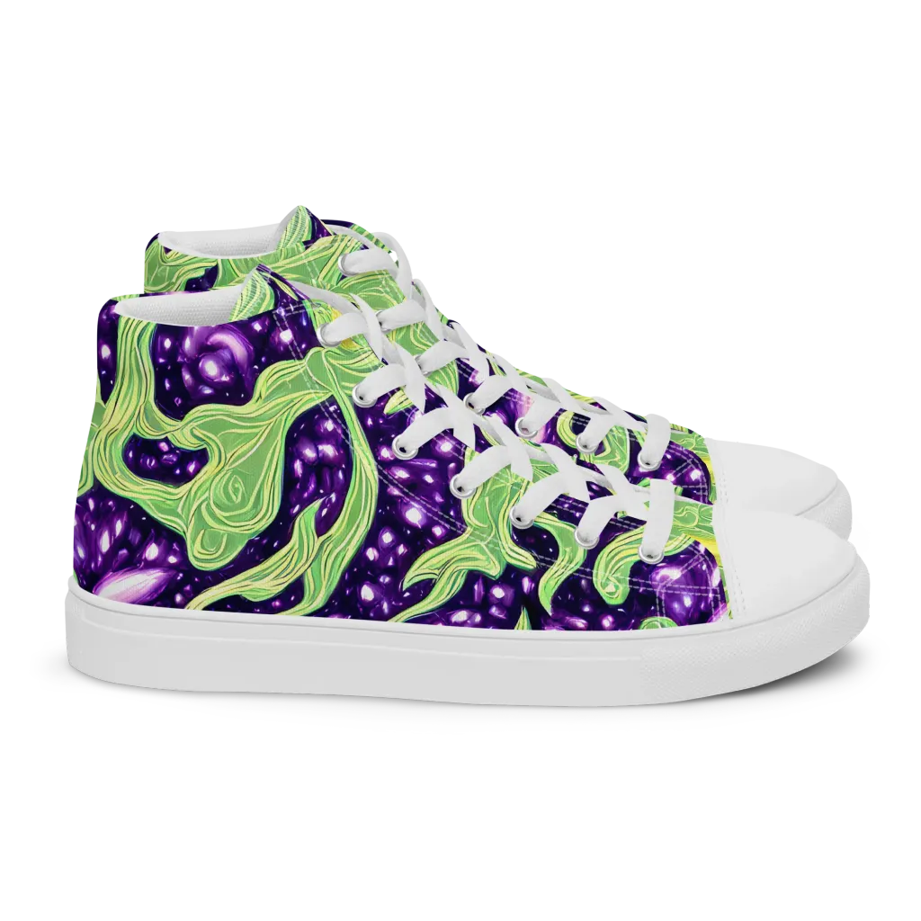 Amethyst Vine on Women's High Top Canvas Shoes — Right