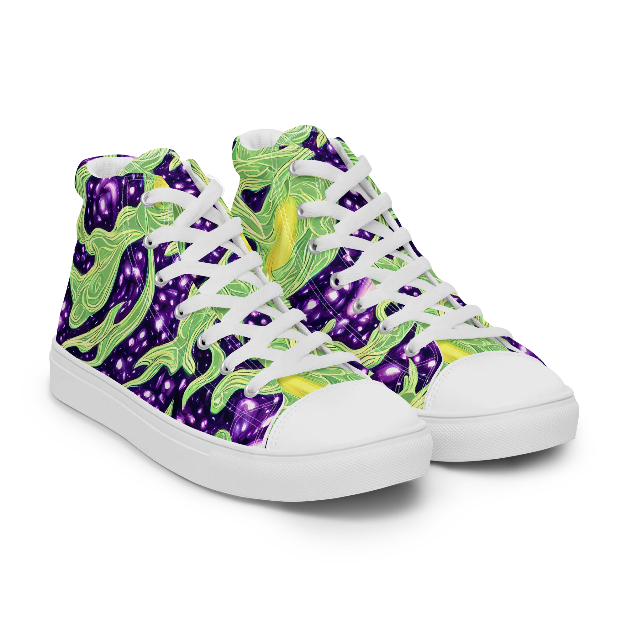 Amethyst Vine on Women's High Top Canvas Shoes — Right Front