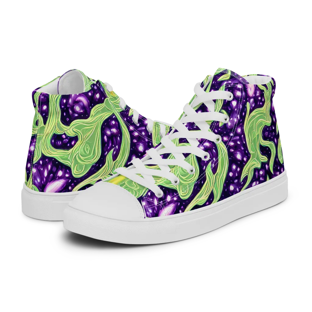 Amethyst Vine on Women's High Top Canvas Shoes — Left