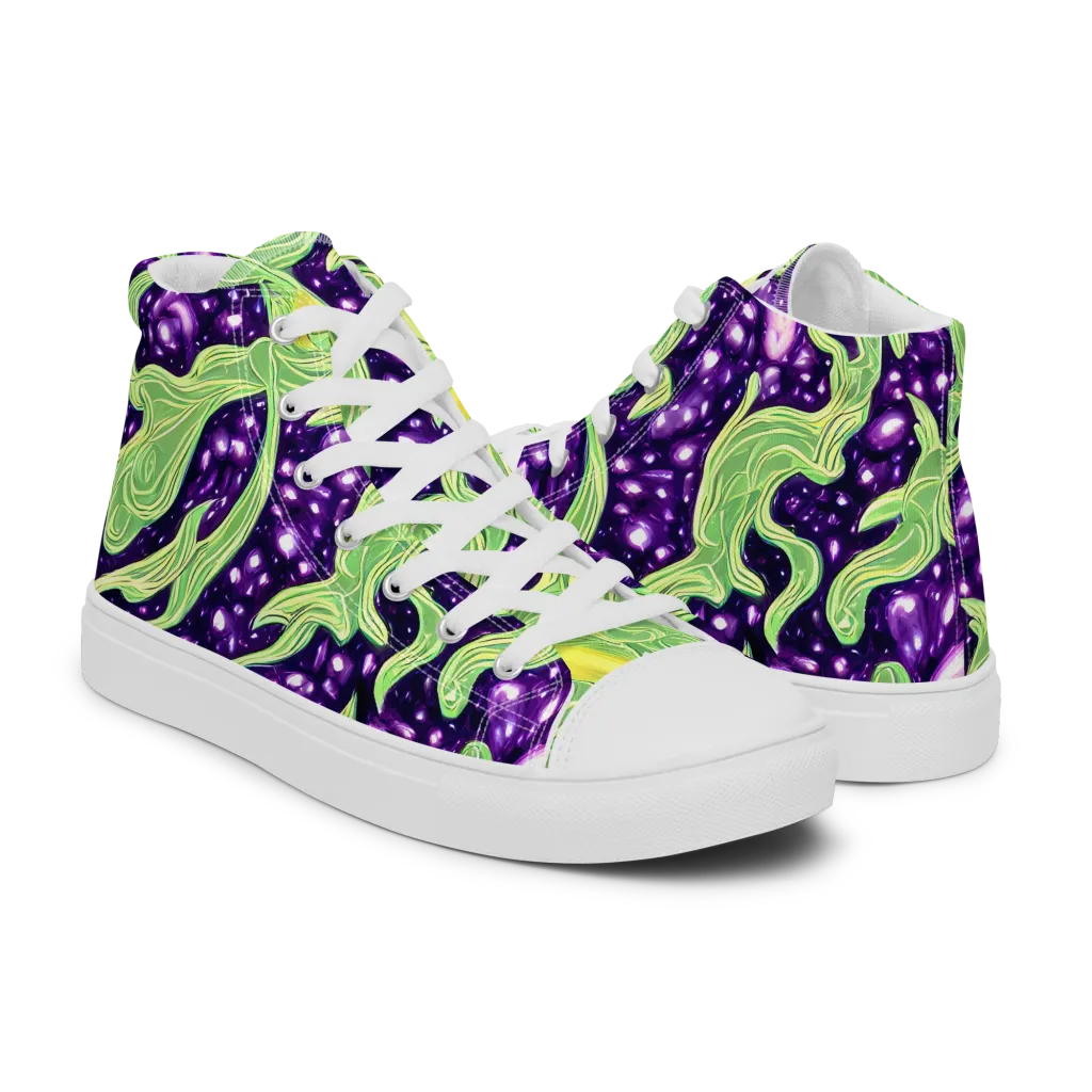 Amethyst Vine on Women's High Top Canvas Shoes — Right