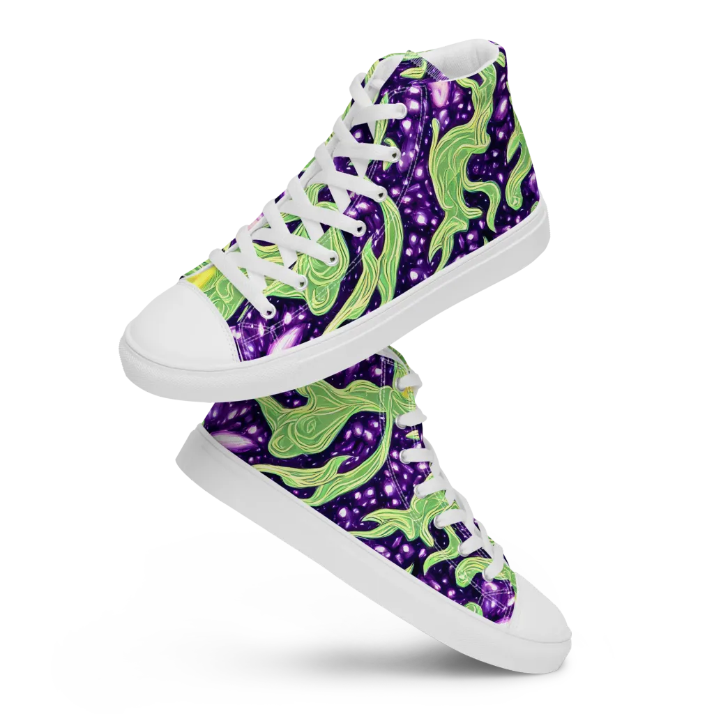 Amethyst Vine on Women's High Top Canvas Shoes — Front