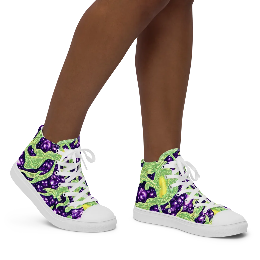 Amethyst Vine on Women's High Top Canvas Shoes — Right