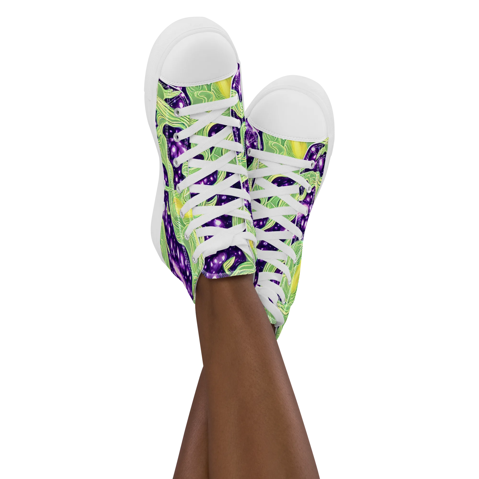 Amethyst Vine on Women's High Top Canvas Shoes — Front