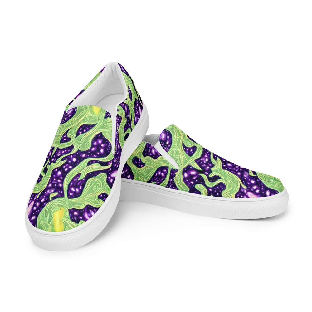 Amethyst Vine on Men's Slip-On Canvas Shoes — Left Front