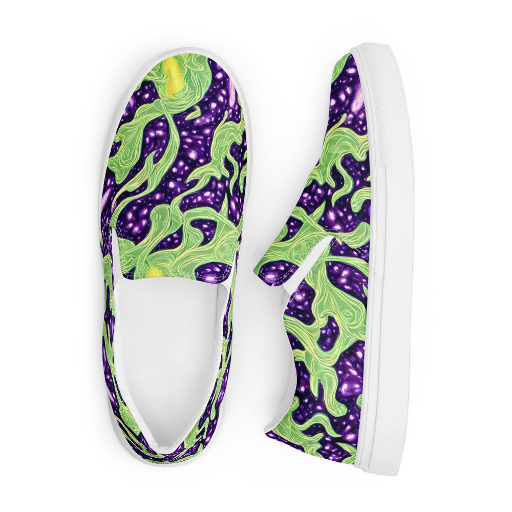 Amethyst Vine on Men's Slip-On Canvas Shoes — Front