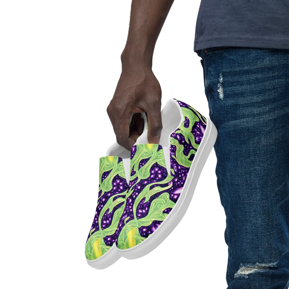 Amethyst Vine on Men's Slip-On Canvas Shoes — Left Front