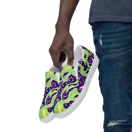 Amethyst Vine on a Men's Slip-On Canvas Shoes