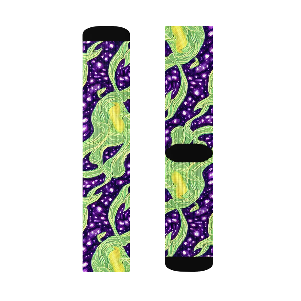 Amethyst Vine on Socks — Left Sock