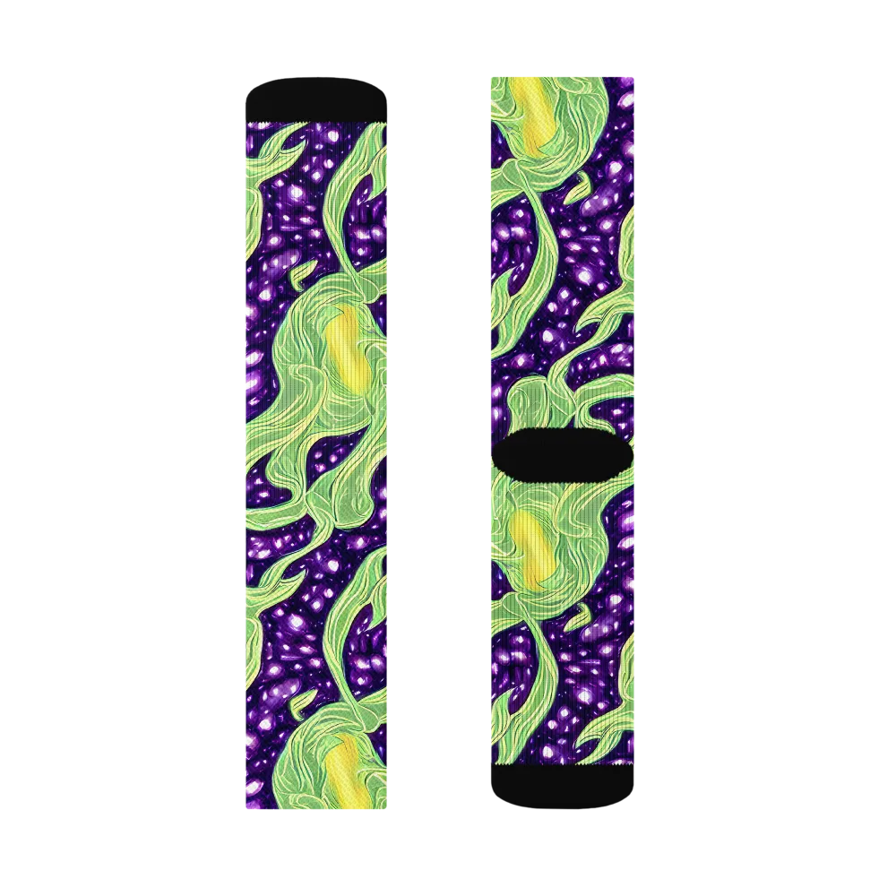 Amethyst Vine on Socks — Right Sock