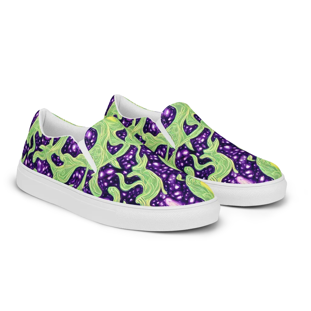 Amethyst Vine on Women's Slip-On Canvas Shoes — Right Front