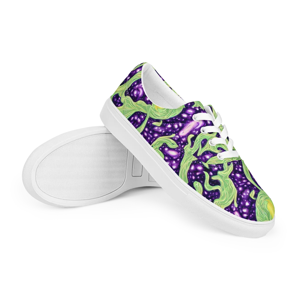 Amethyst Vine on Men's Lace-Up Canvas Shoes — Right Front