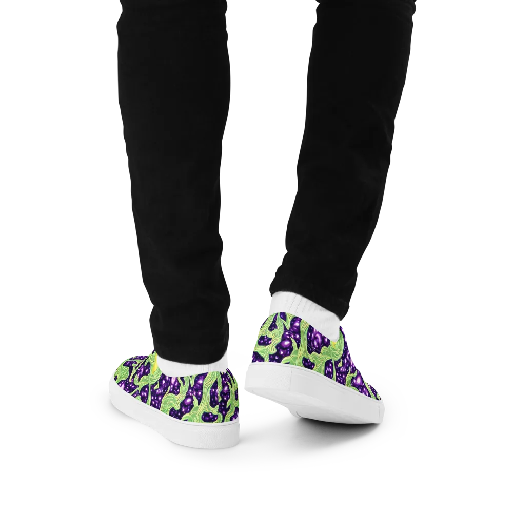 Amethyst Vine on Men's Lace-Up Canvas Shoes — Back