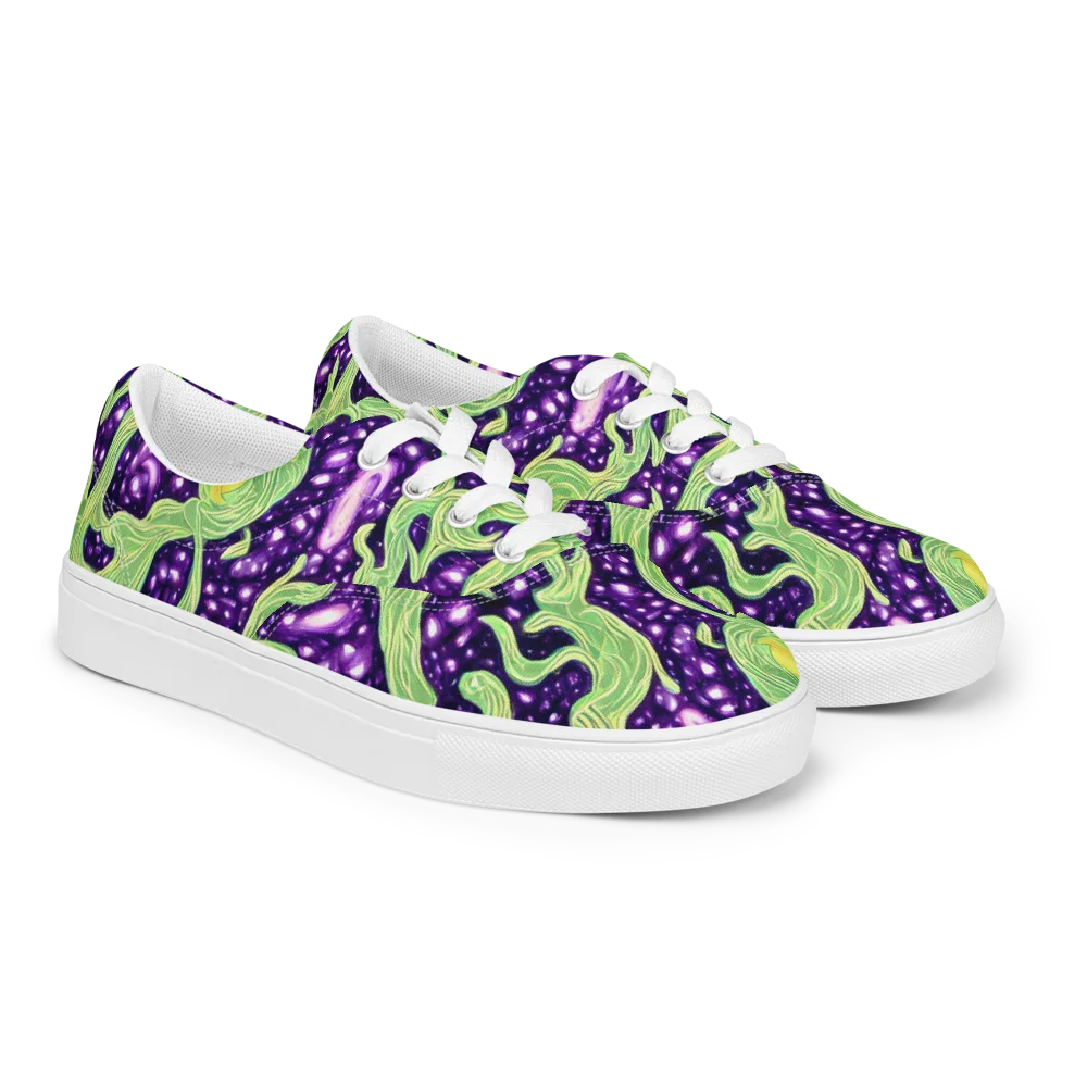 Amethyst Vine on Men's Lace-Up Canvas Shoes — Right Front