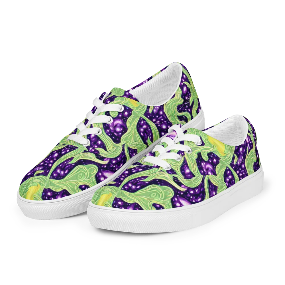 Amethyst Vine on Men's Lace-Up Canvas Shoes — Left Front