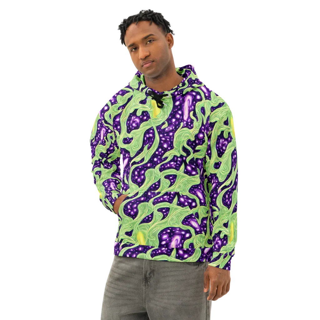 Amethyst Vine on Cotton Hoodie — Left Front